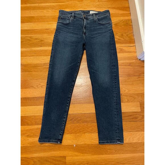 AG Adriano Goldschmied Stevie Ankle Jeans 30P High Rise Dark Wash Slim Straight‎ - Picture 1 of 5